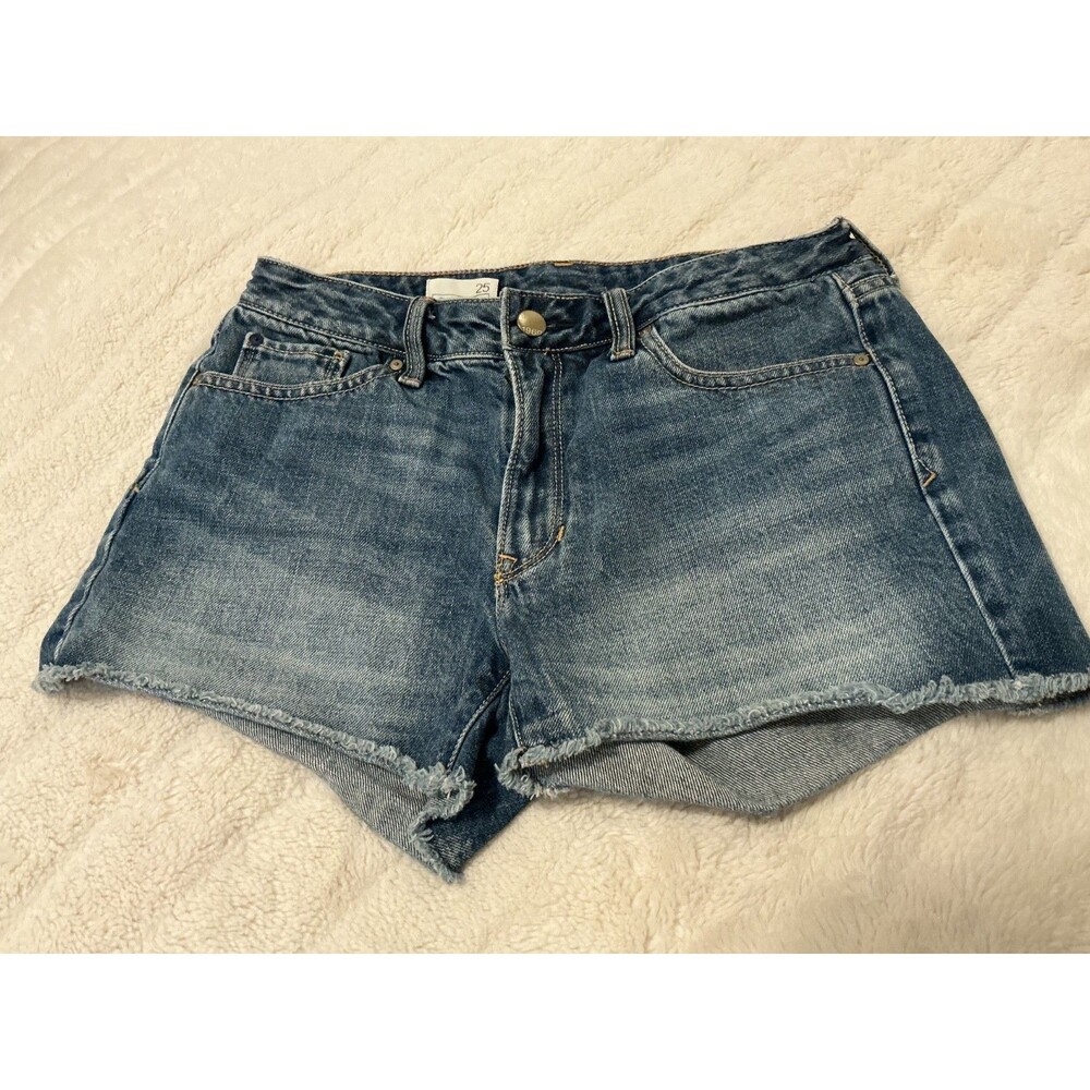 Gap 1969 Summer Out Offs Women's Blue Denim Distressed Hem size 25